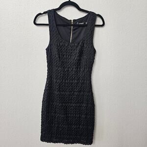 Guess Black & Gold Zippered Cocktail Dress- Women's 4